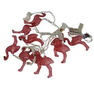 Vtg Blow Mold Pink Flamingo String Lights Indoor Unique Target Tropical Party